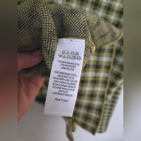 Rachel Roy green and navy plaid knit double pocket blazer clueless | size M - Picture 5 of 5